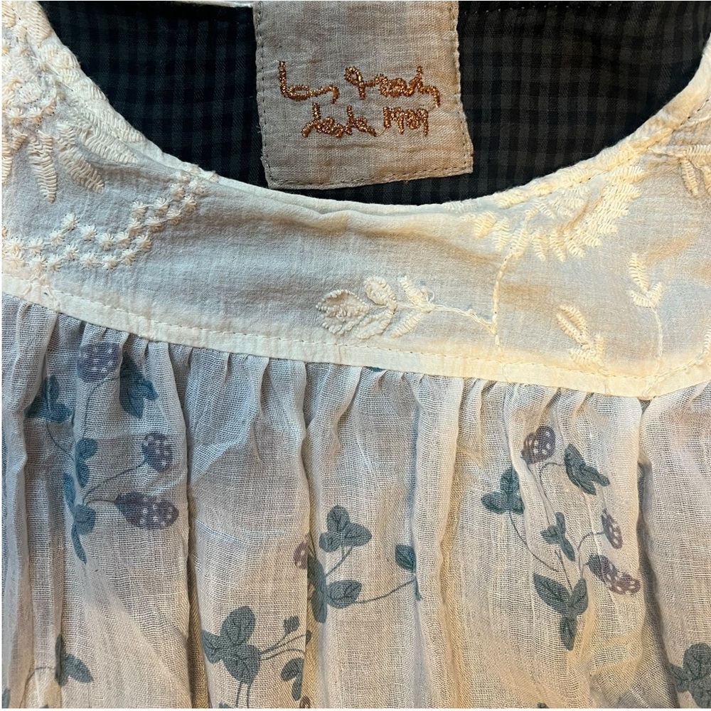 Ian Mosh Off-White & Beige Strawberry Tiered Dress - Picture 8 of 15